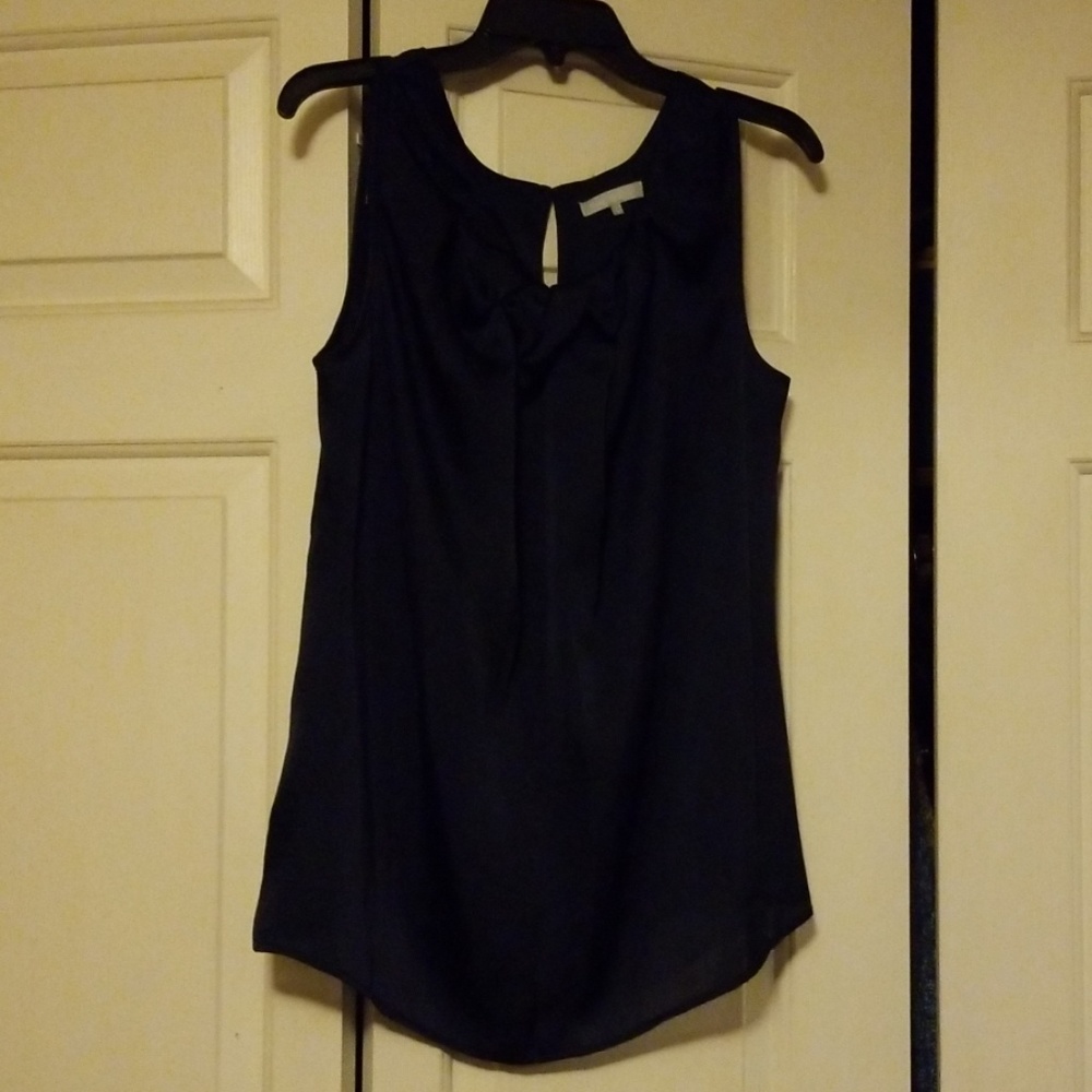 Navy blue sleeveless blouse